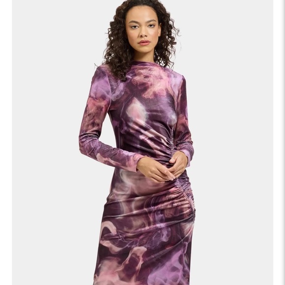 Purple Tie-Dye Long Sleeve Dress. NEW WITH TAGS!! - Picture 3 of 3